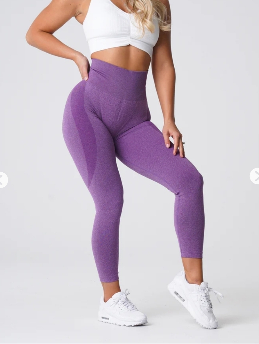 NVGTN Contour Seamless Leggings Purple Size Med Activewear